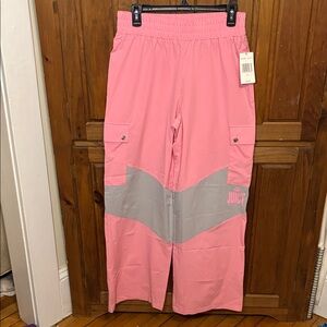 NWT Juicy Couture Pink and Gray Retro Y2K Cargo Track Pants Size M